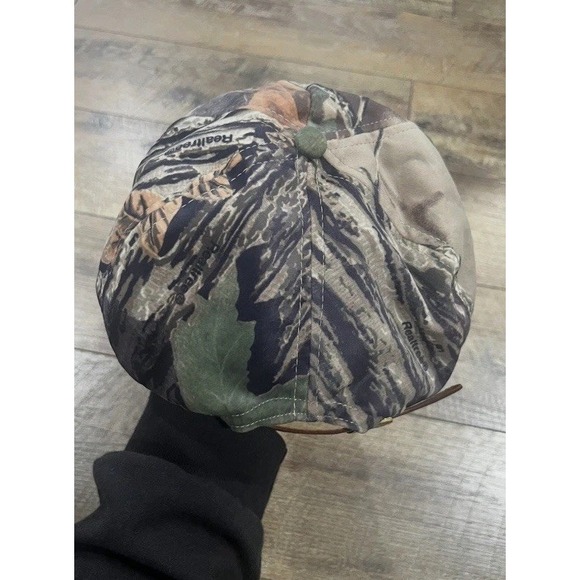 Vintage‎ 90s Realtree Camo Rope Hat Brass Strapback Raven Wear Made in Canada - Picture 3 of 7